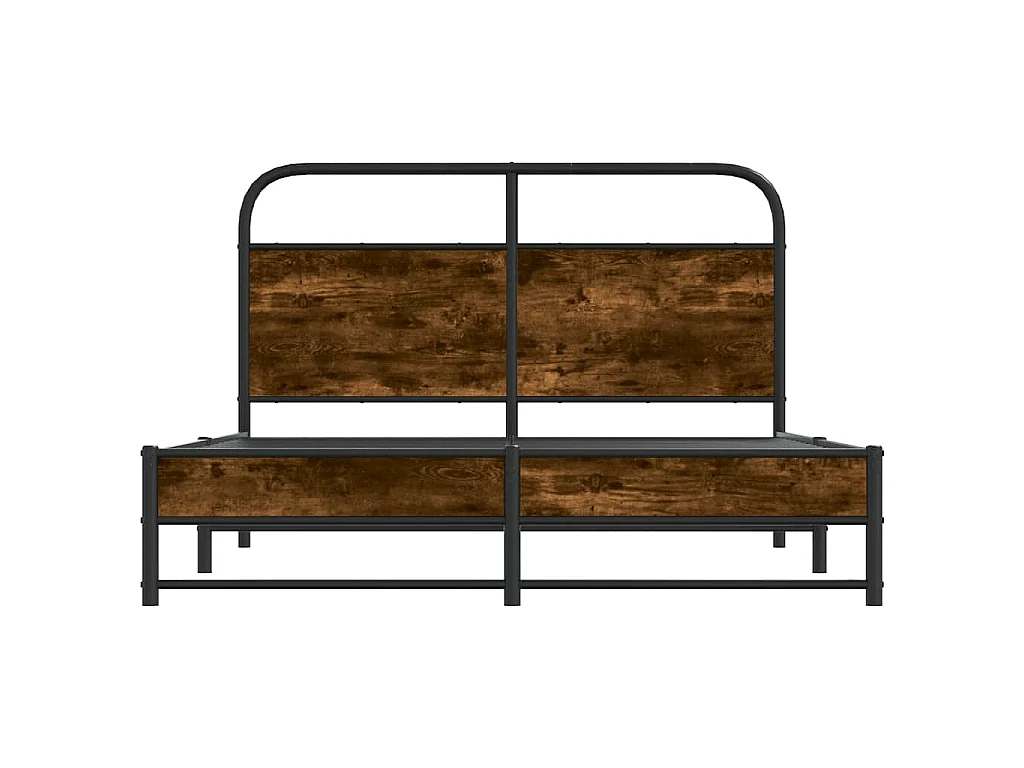 Cadre de lit sans matelas 140x200 cm chêne fumé bois ingénierie