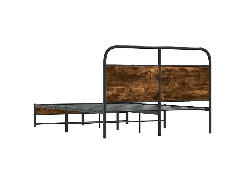 Cadre de lit sans matelas 140x200 cm chêne fumé bois ingénierie