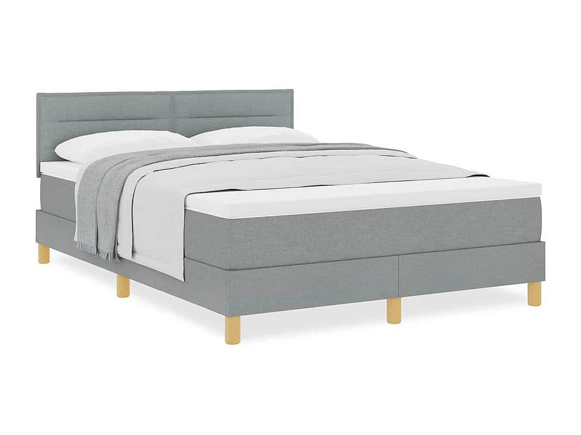 Lit boxspring avec matelas Gris clair 140 x 190 cm tissu