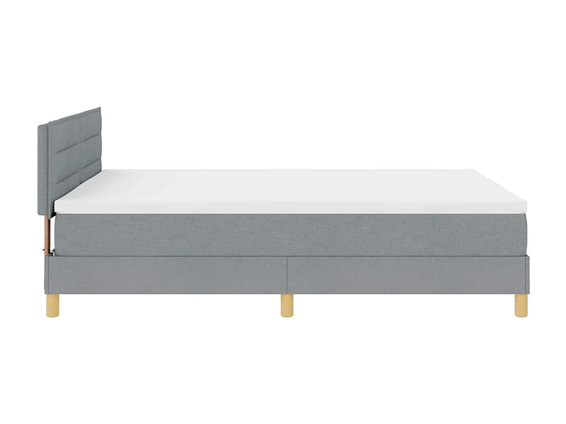 Lit boxspring avec matelas Gris clair 140 x 190 cm tissu
