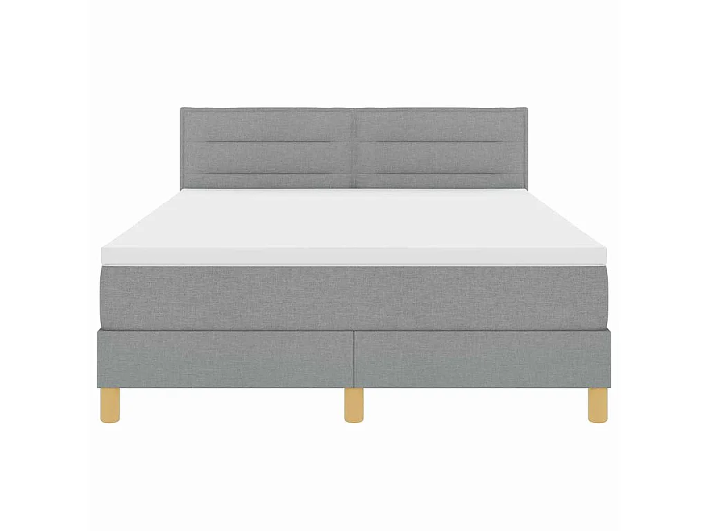 Boxspringbett mit Kissen Hellgrau 140 x 190 cm Stoff