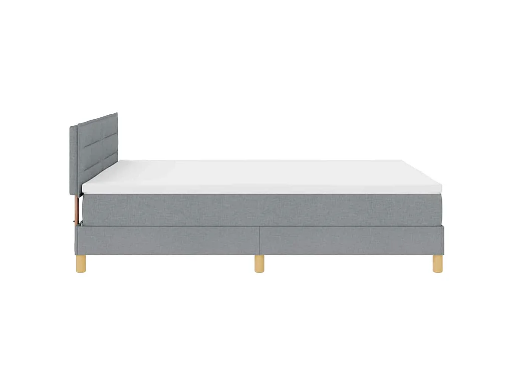 Boxspringbett mit Kissen Hellgrau 140 x 190 cm Stoff