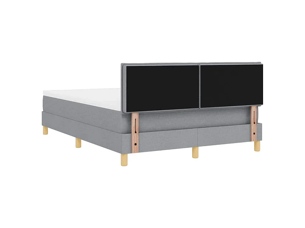 Boxspringbett mit Kissen Hellgrau 140 x 190 cm Stoff