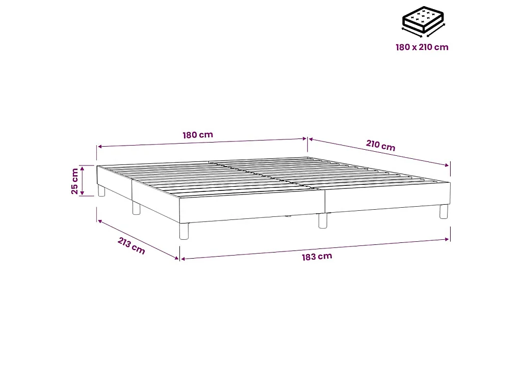 Boxspringbett ohne Matratze Rosa 180x210 cm Samt