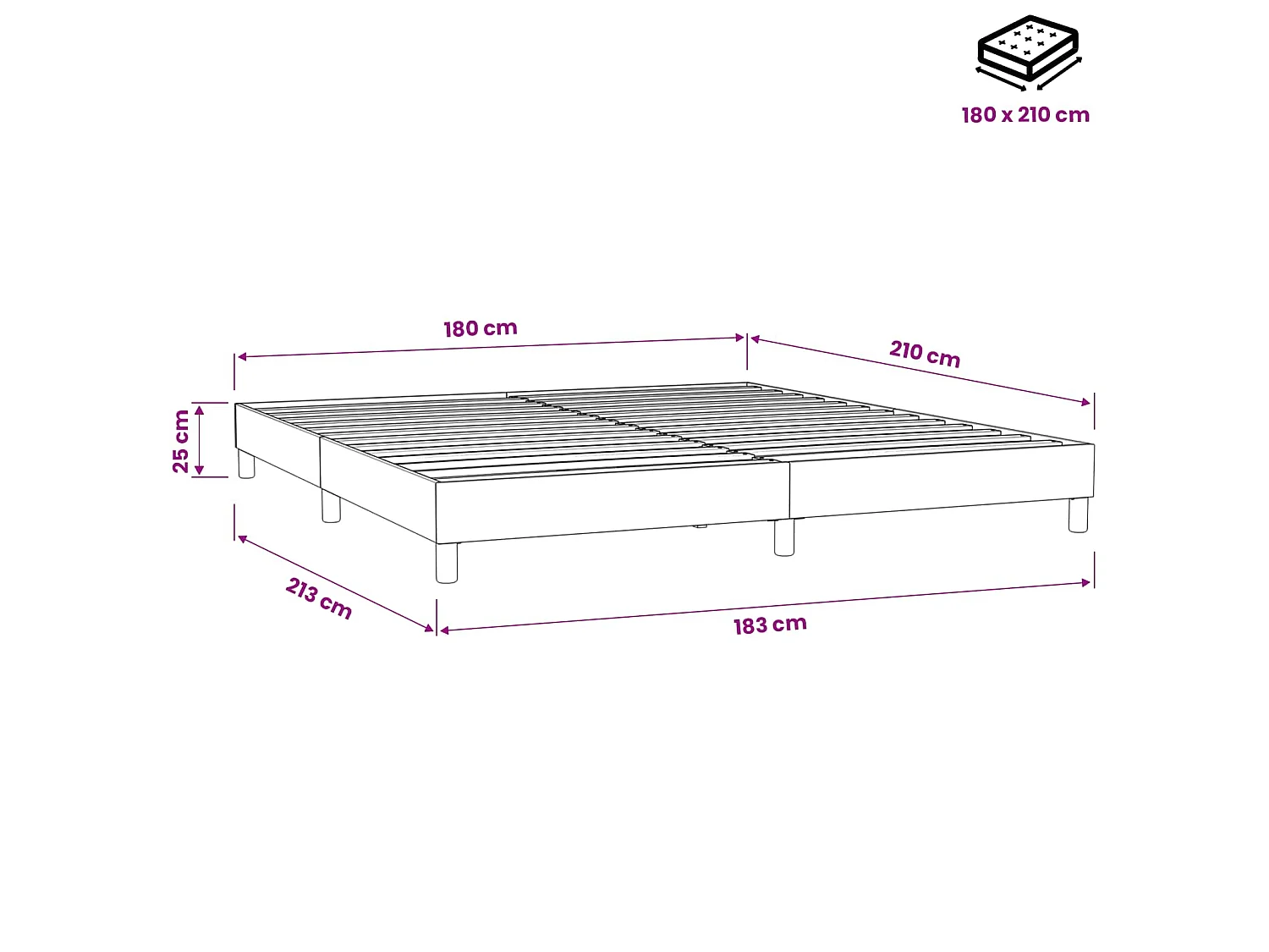 Boxspringbett ohne Matratze Rosa 180x210 cm Samt