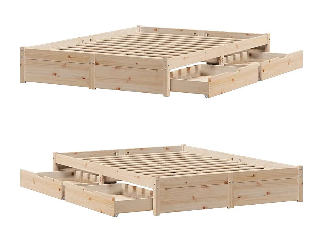 Cadre de lit sans matelas 140x200 cm bois massif de pin