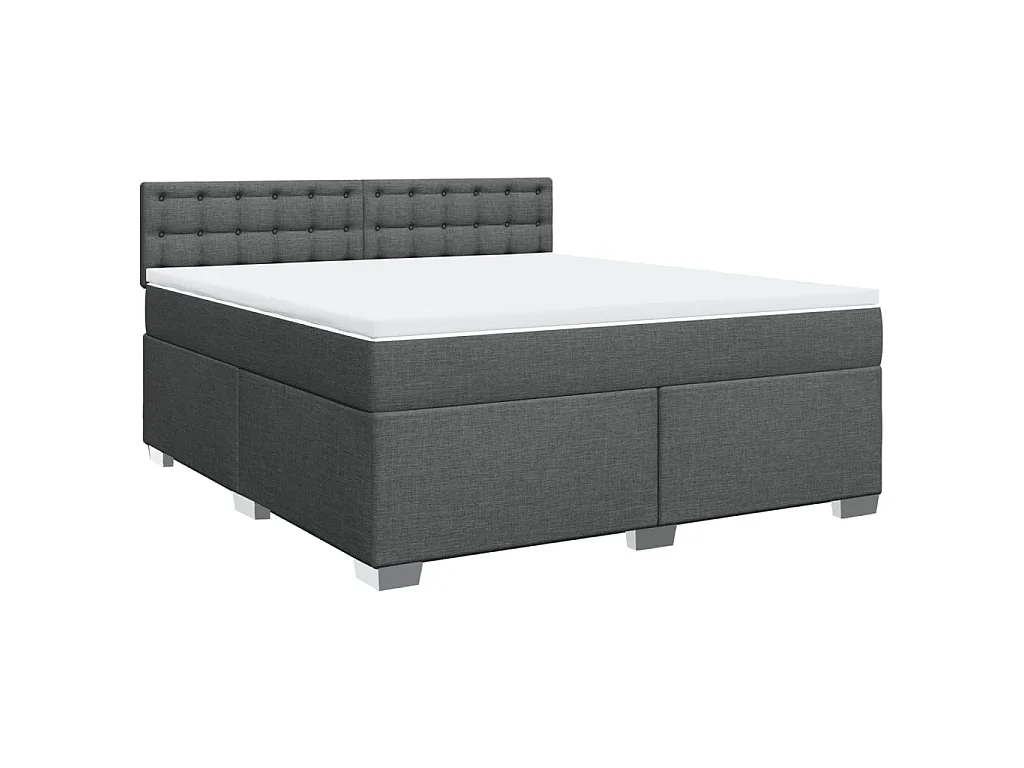 Boxspring met matras stof donkergrijs 180x200 cm