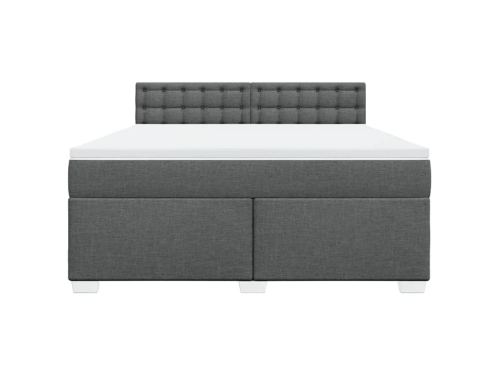 Boxspring met matras stof donkergrijs 180x200 cm