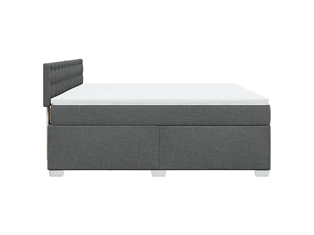 Boxspring met matras stof donkergrijs 180x200 cm