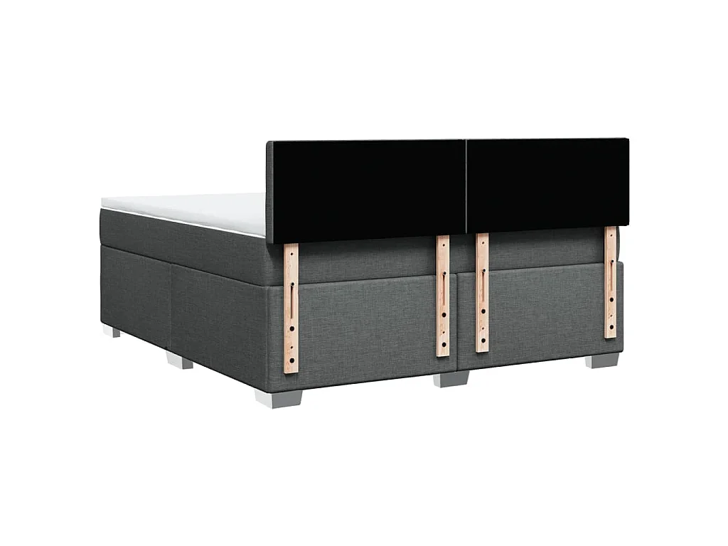Boxspring met matras stof donkergrijs 180x200 cm