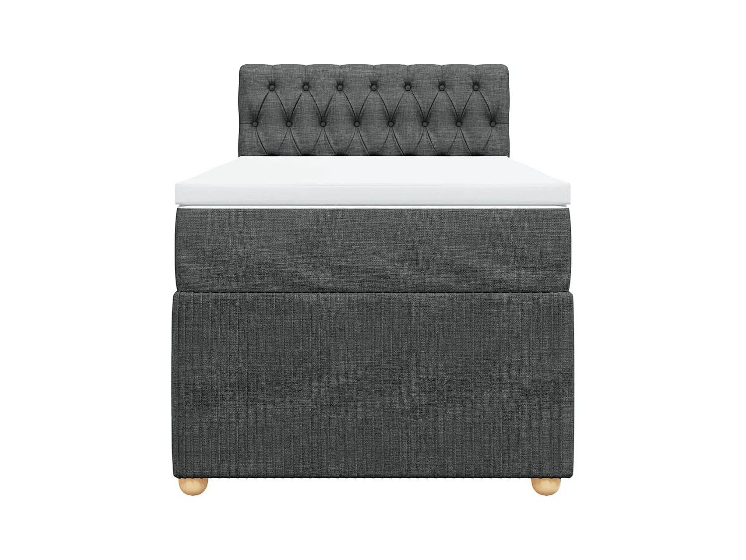 Boxspringbett mit Matratze Dunkelgrau 90x200 cm Stoff