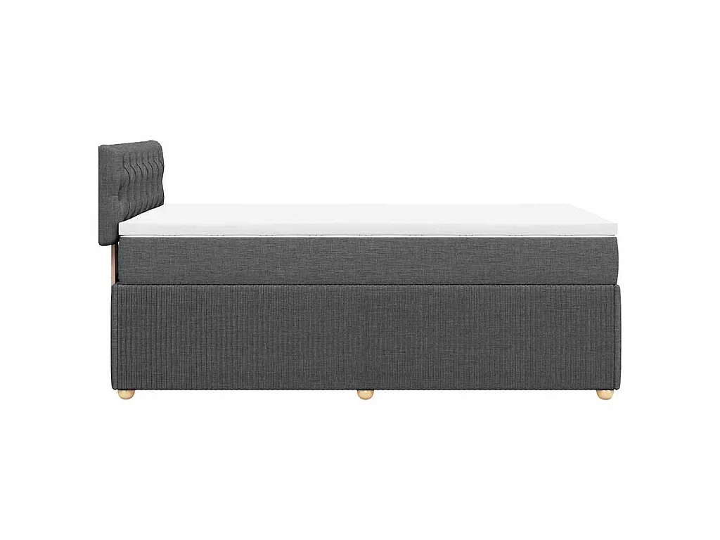 Cama com molas/colchão 90x200 cm tecido cinzento-escuro