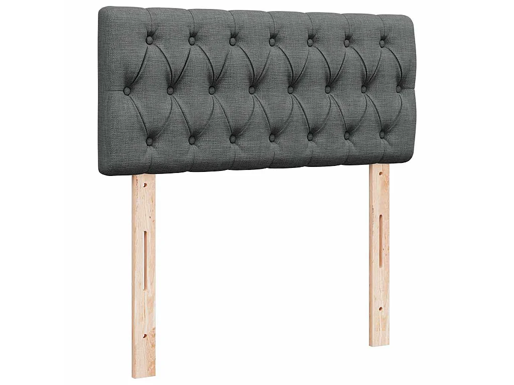 Cama com molas/colchão 90x200 cm tecido cinzento-escuro
