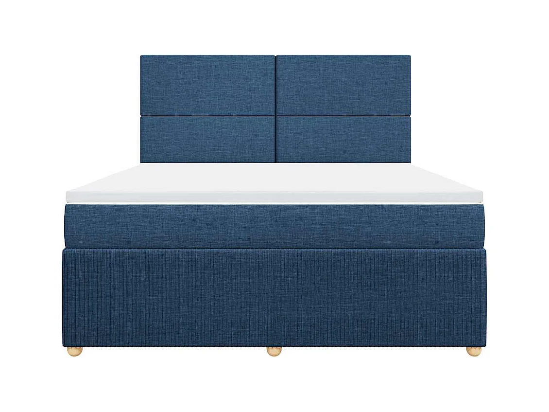 Boxspringbett mit Matratze Blau 180x200 cm Stoff