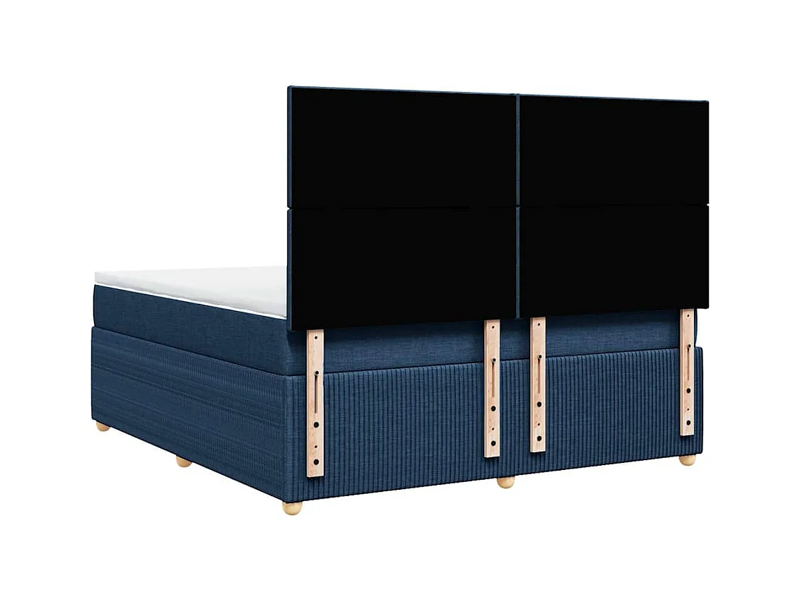 Boxspringbett mit Matratze Blau 180x200 cm Stoff