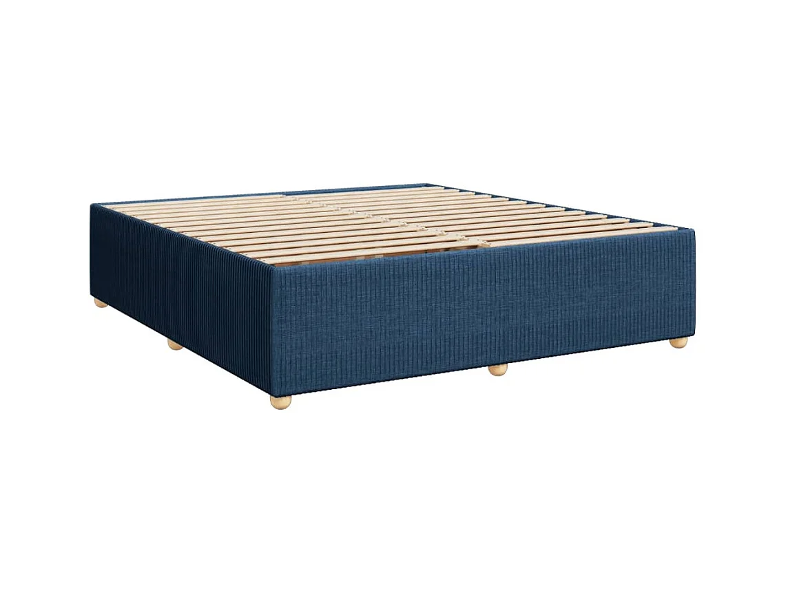 Boxspringbett mit Matratze Blau 180x200 cm Stoff