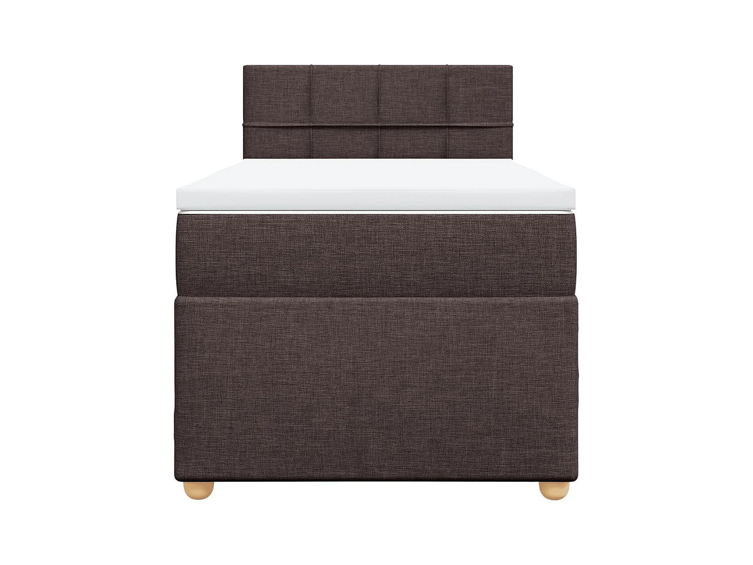 Boxspring met matras stof donkerbruin 90x200 cm