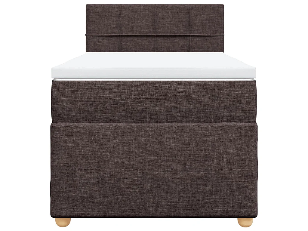 Boxspringbett mit Matratze Dunkelbraun 90x200 cm Stoff