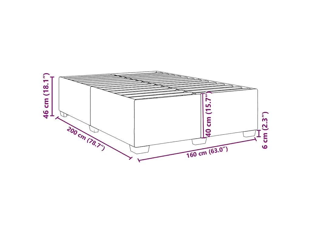 Bettgestell ohne Matratze Schwarz 160x200 cm Stoff