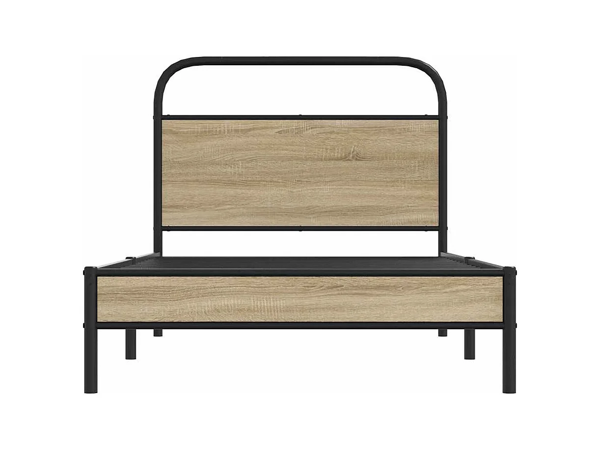 Bettgestell ohne Matratze 100x200 cm Räuchereiche Holzwerkstoff