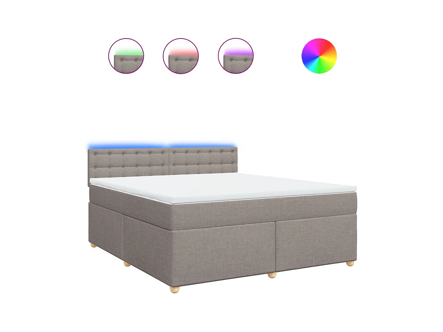 Boxspringbett mit Matratze Taupe 180x200 cm Stoff