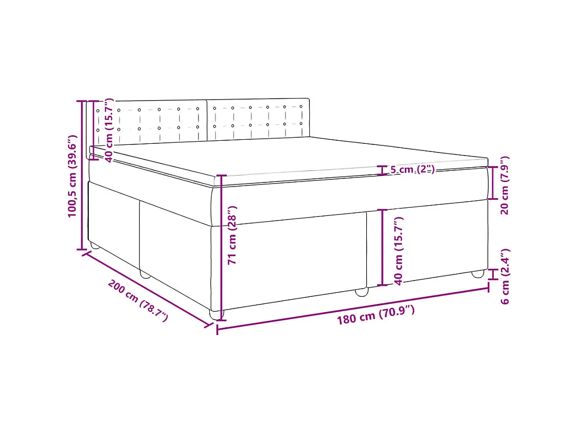 Sommier à lattes de lit avec matelas Taupe 180x200 cm Tissu