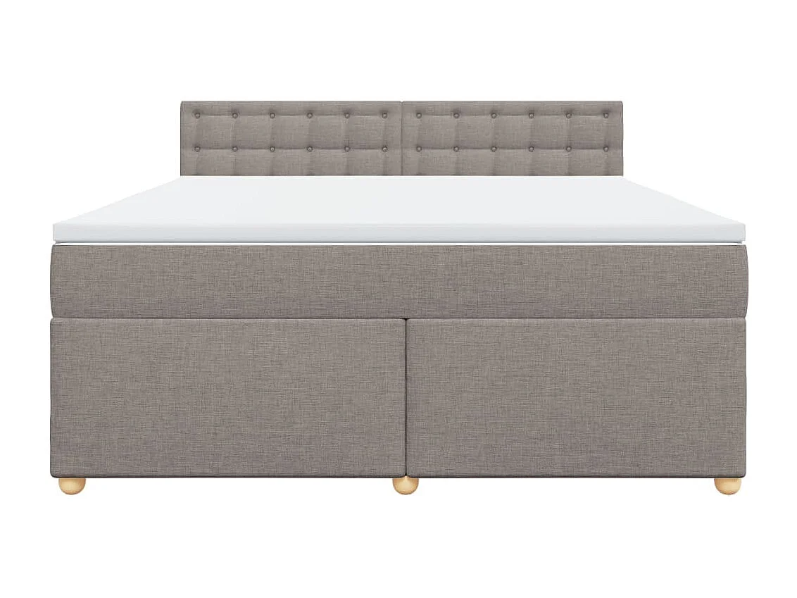 Boxspring met matras stof taupe 180x200 cm