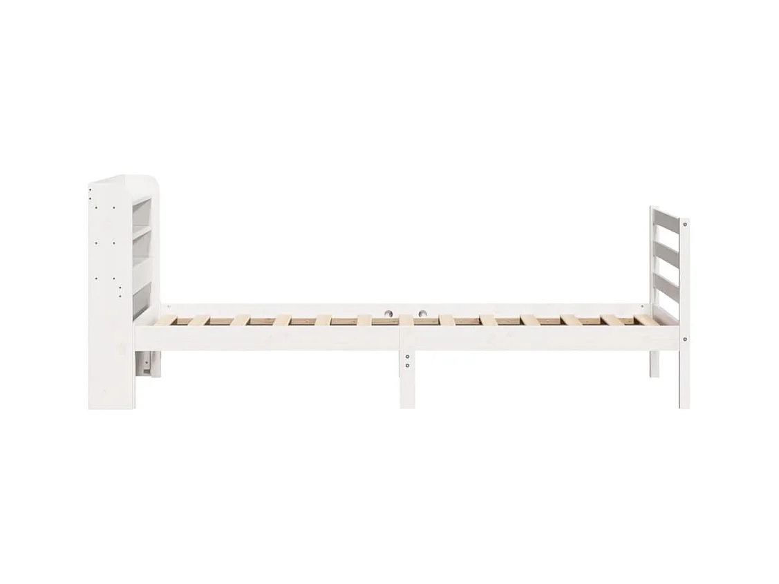 Bettgestell mit Kopfteil ohne Matratze Weiß 100x200 cm