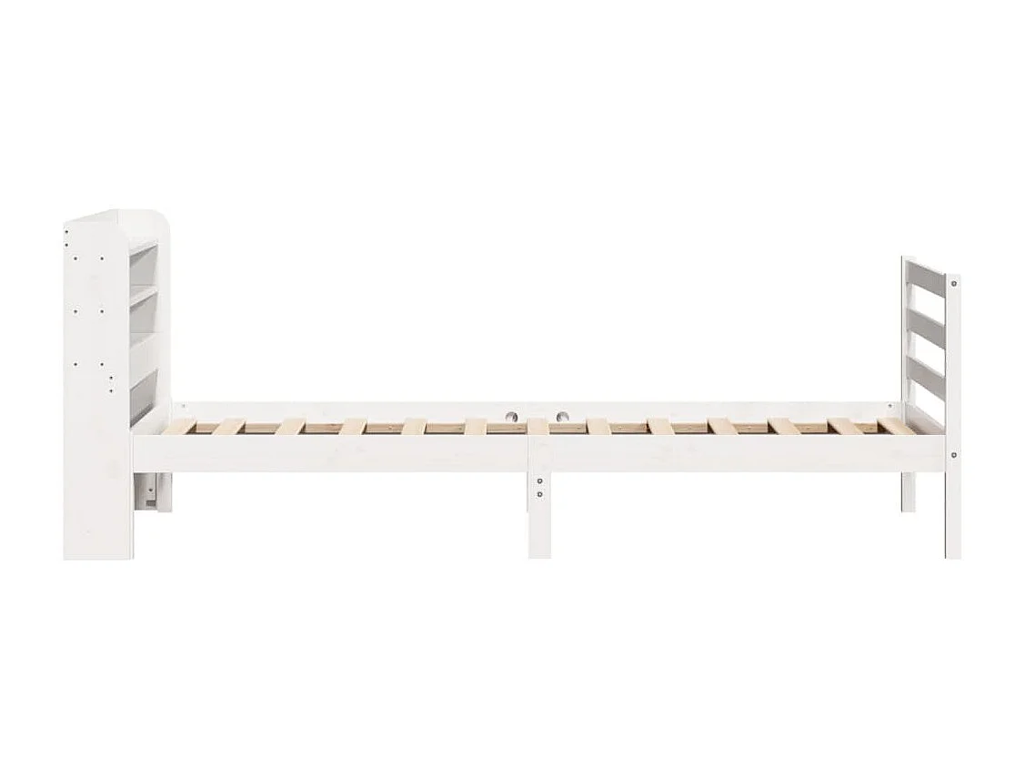 Cadre de lit avec tête de lit sans matelas blanc 100x200 cm