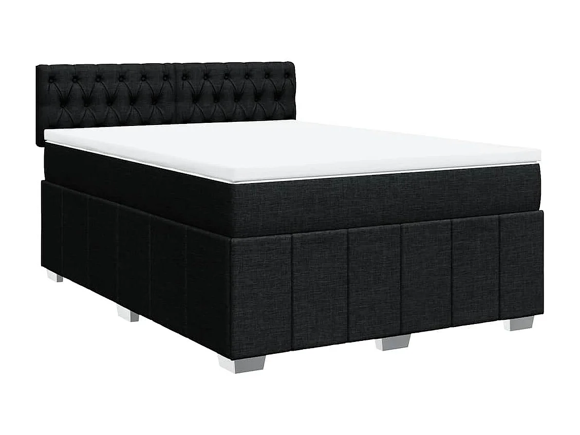Boxspringbett mit Matratze Schwarz 140x190 cm Stoff