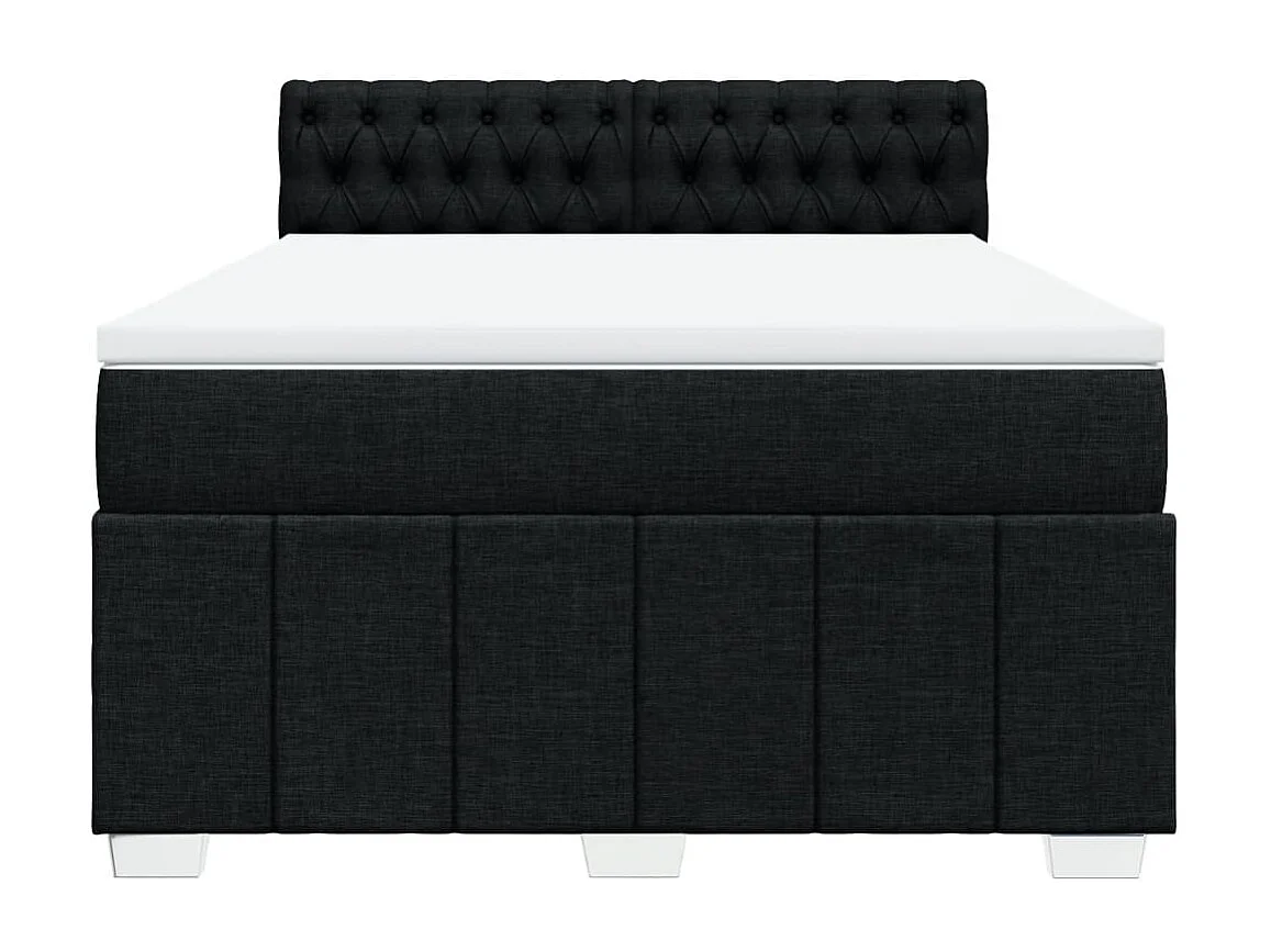 Boxspringbett mit Matratze Schwarz 140x190 cm Stoff