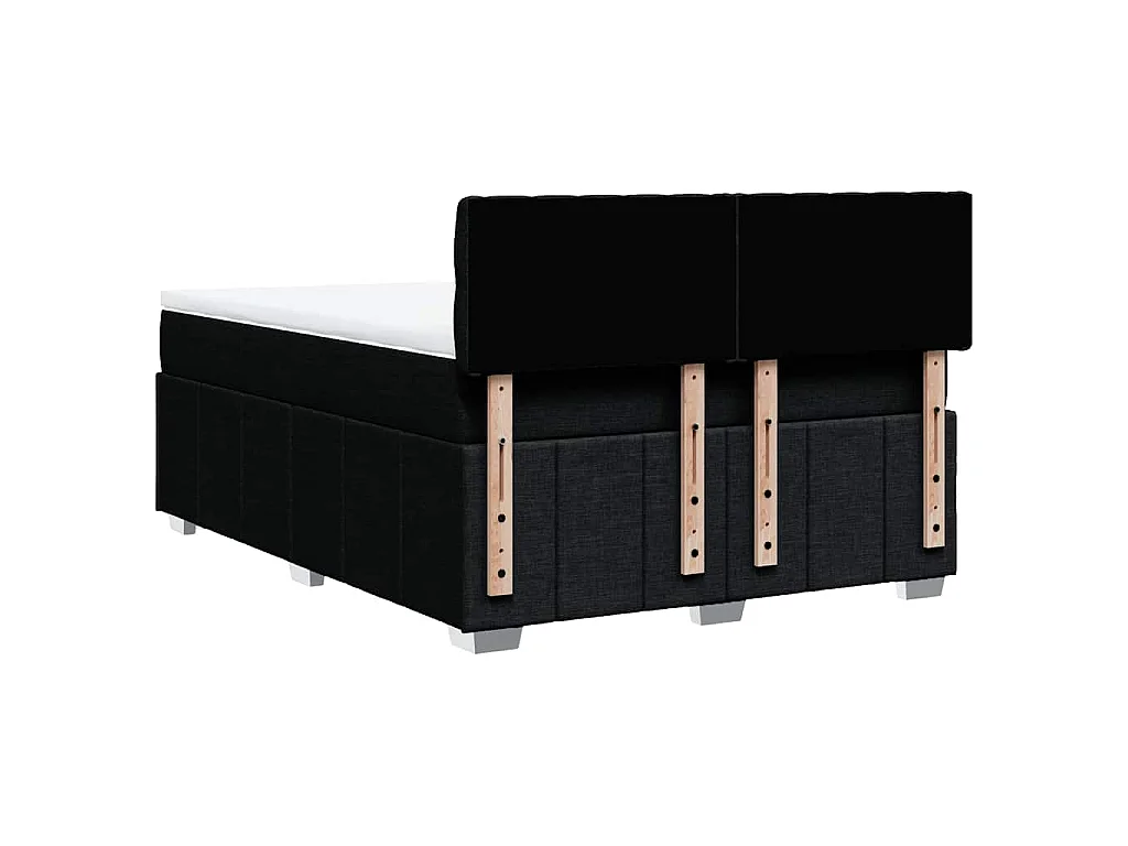 Boxspring met matras stof zwart 140x190 cm