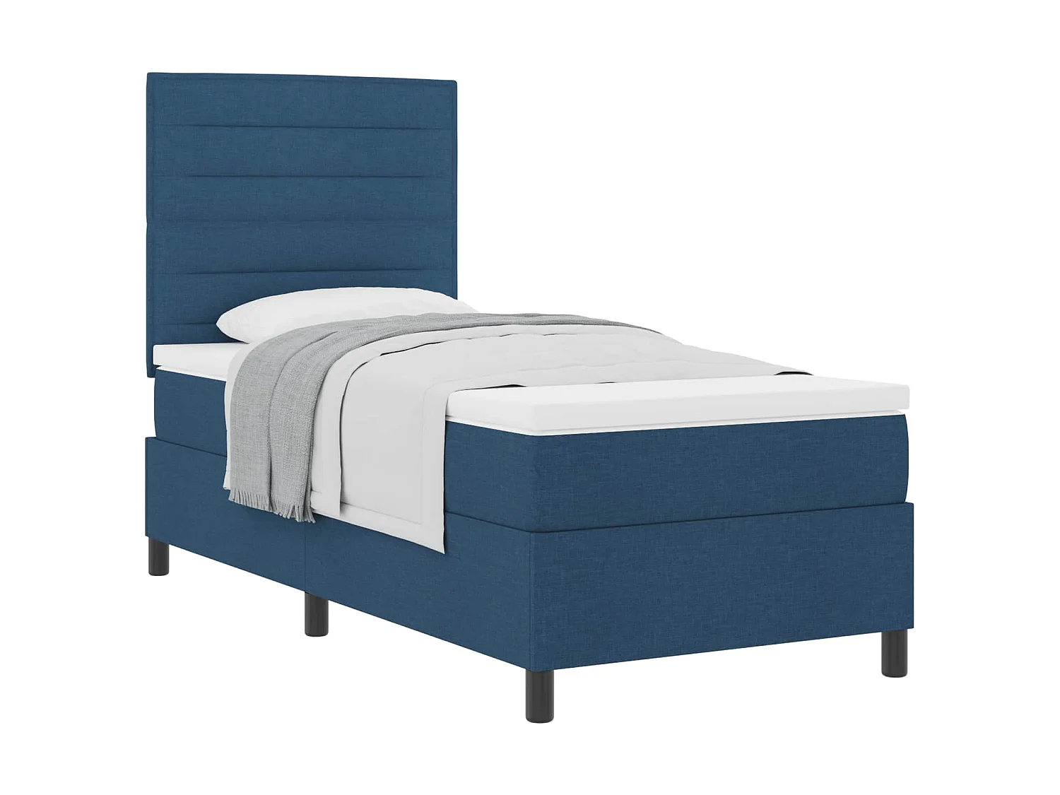 Boxspringbed met matras met hoofdeinde Blauw 90 x 200 cm Stof
