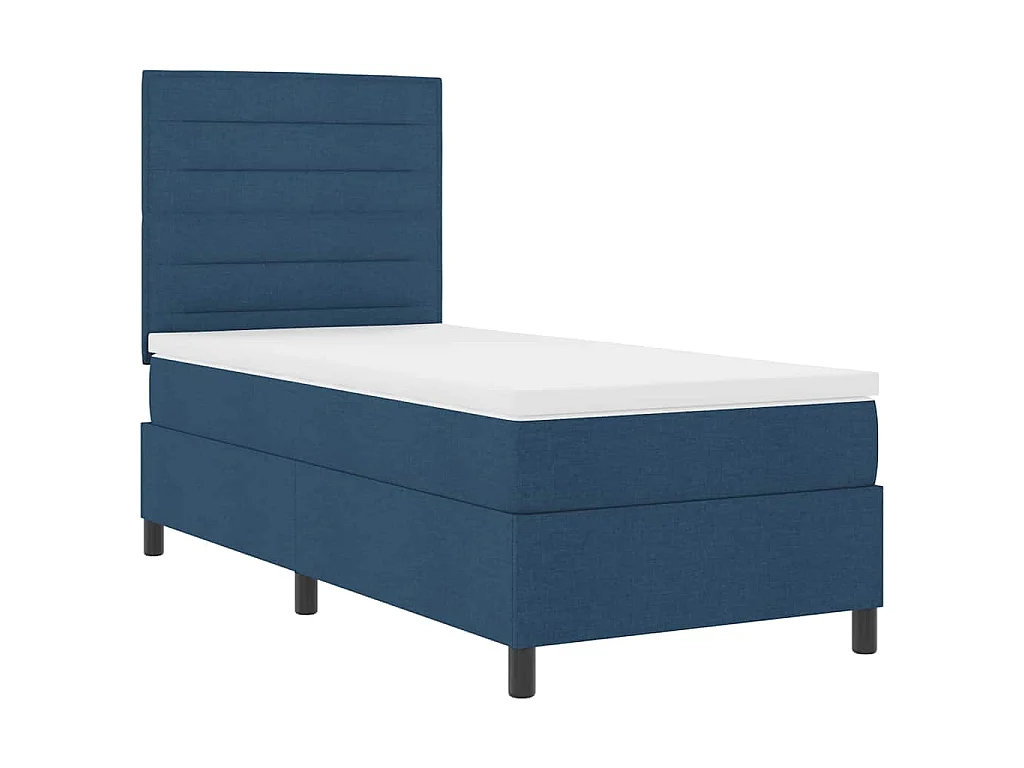 Boxspringbed met matras met hoofdeinde Blauw 90 x 200 cm Stof