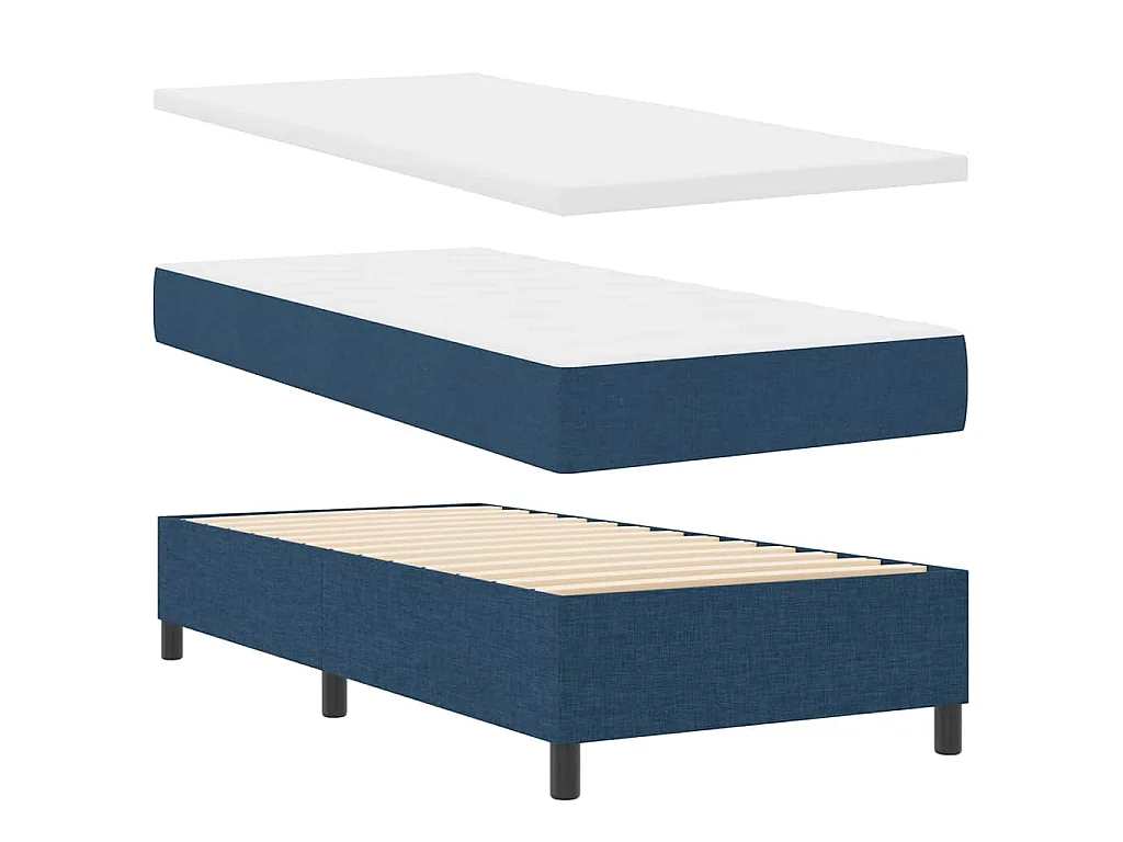 Boxspringbed met matras met hoofdeinde Blauw 90 x 200 cm Stof