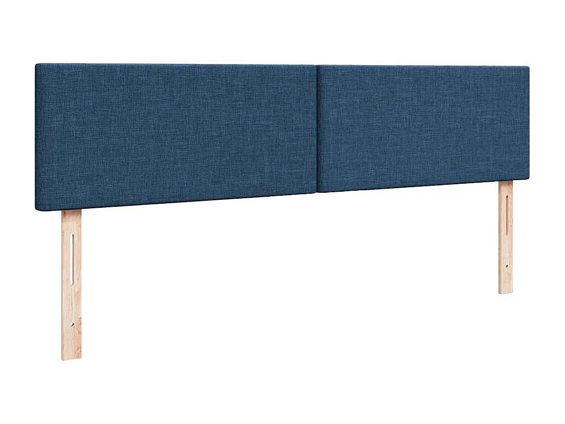 Pouf Letto con Materasso e LED Blu 180x200cm in Tessuto