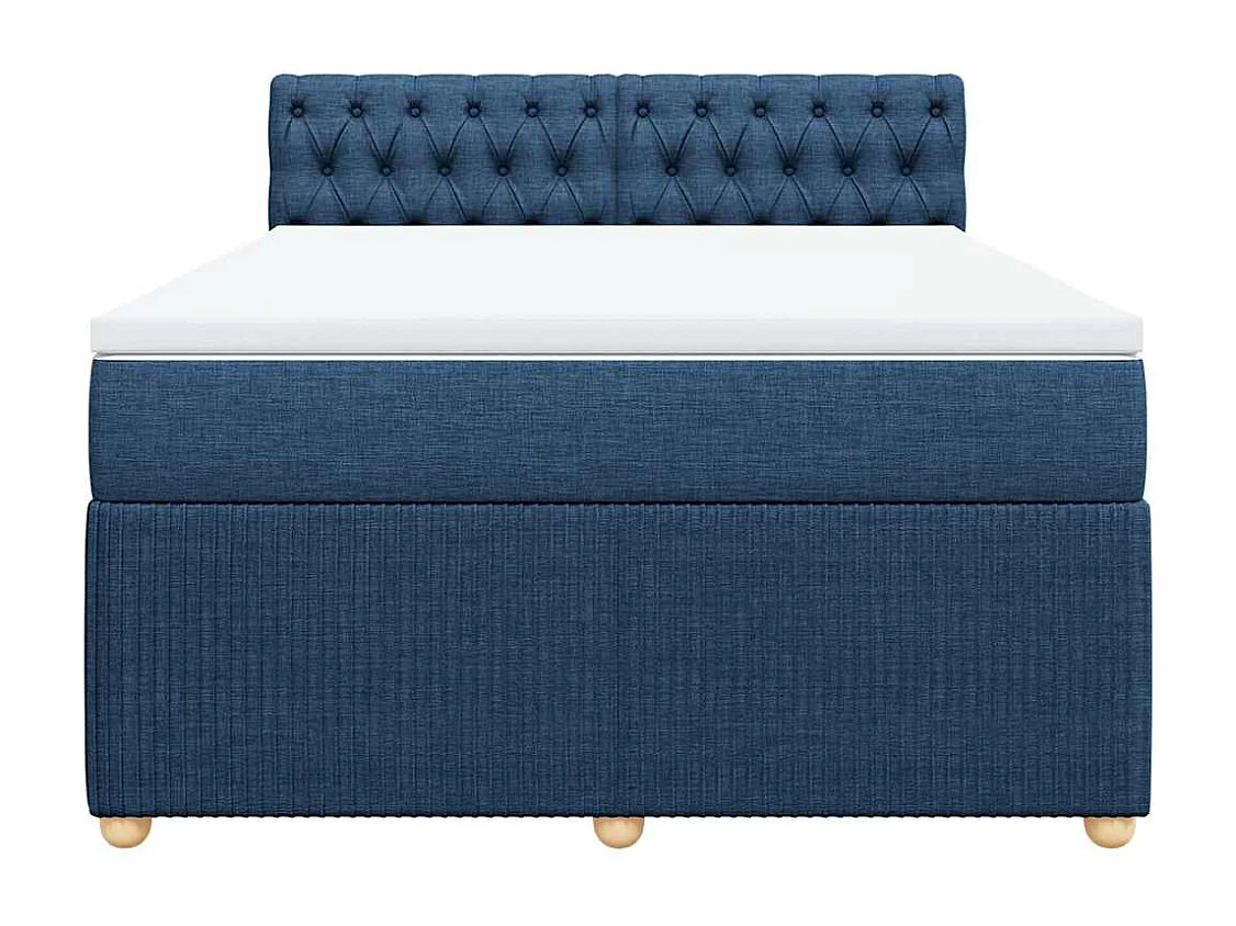 Sommier à lattes de lit avec matelas Bleu 160x200 cm Tissu