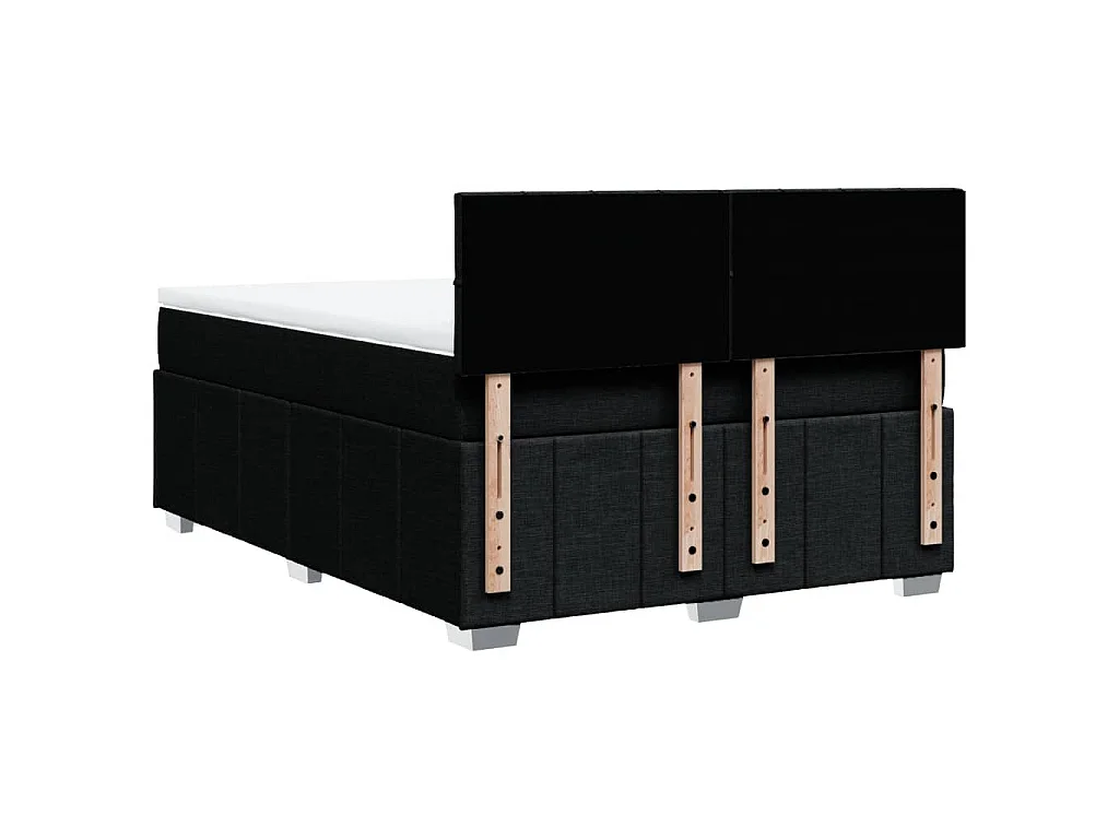 Boxspring met matras stof zwart 160x200 cm