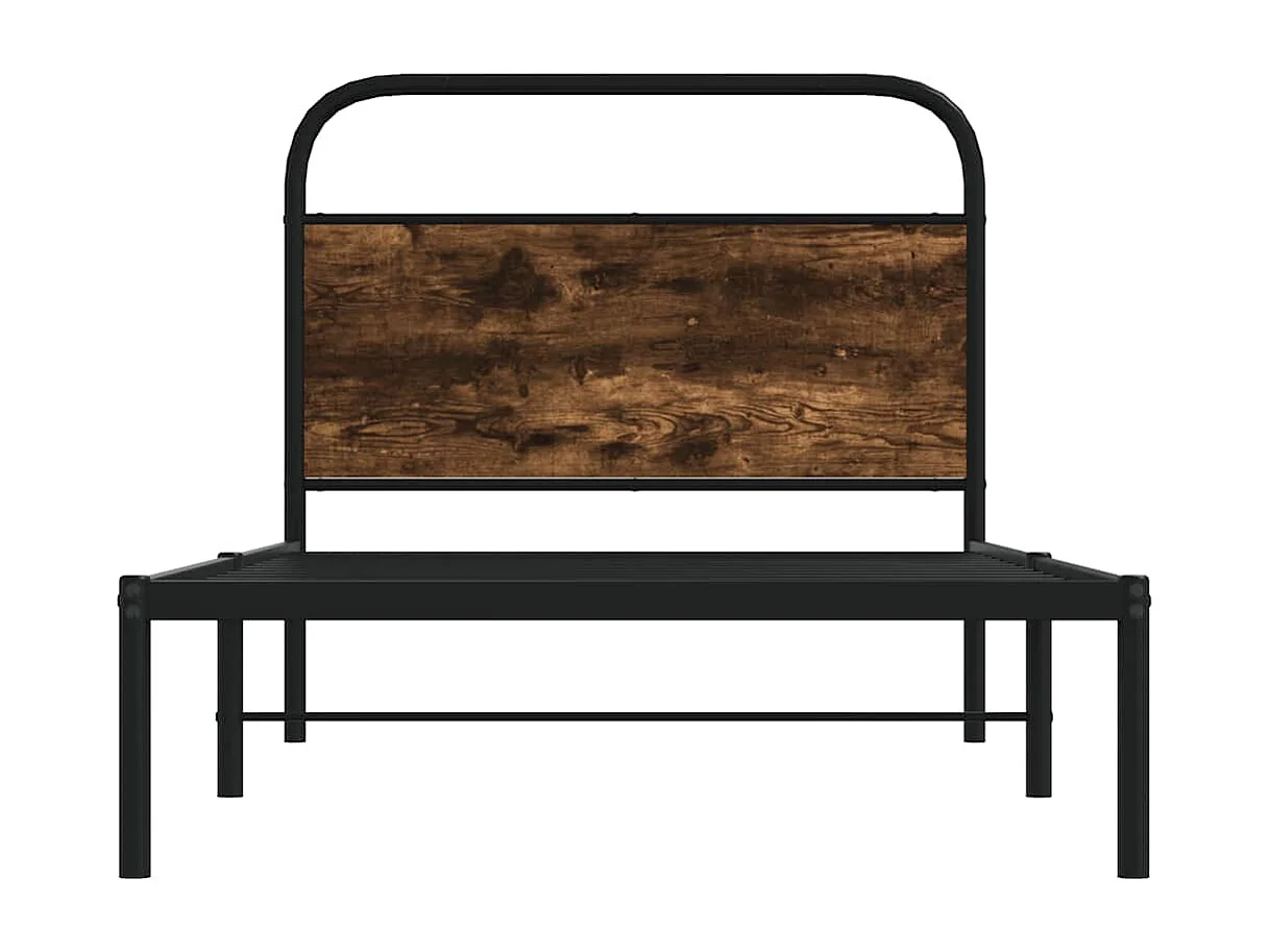 Cadre de lit sans matelas 100x200 cm chêne fumé bois ingénierie