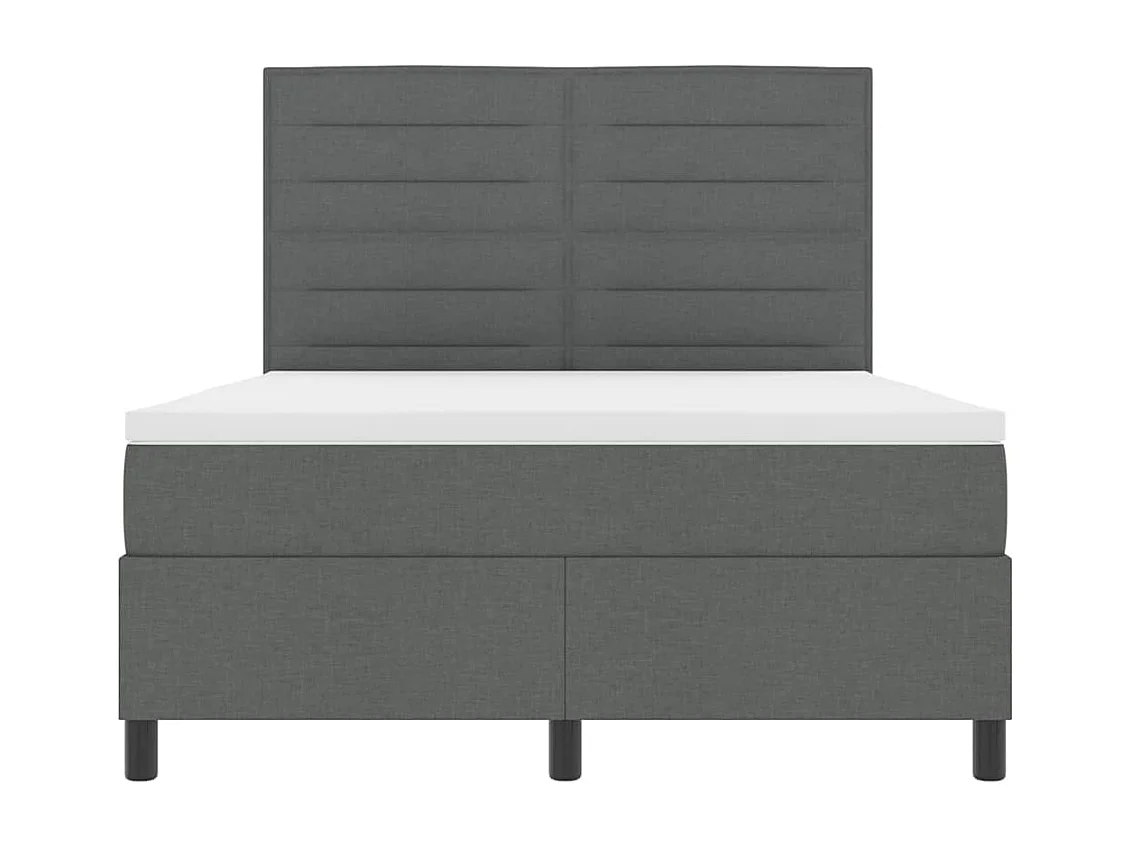 Lit à ressorts avec matelas Gris foncé 160 x 200 cm tissu