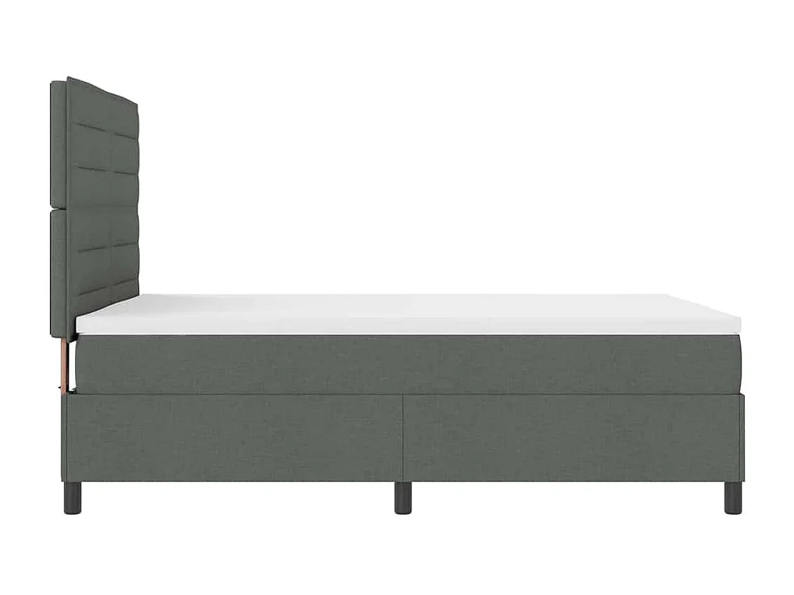 Lit à ressorts avec matelas Gris foncé 160 x 200 cm tissu