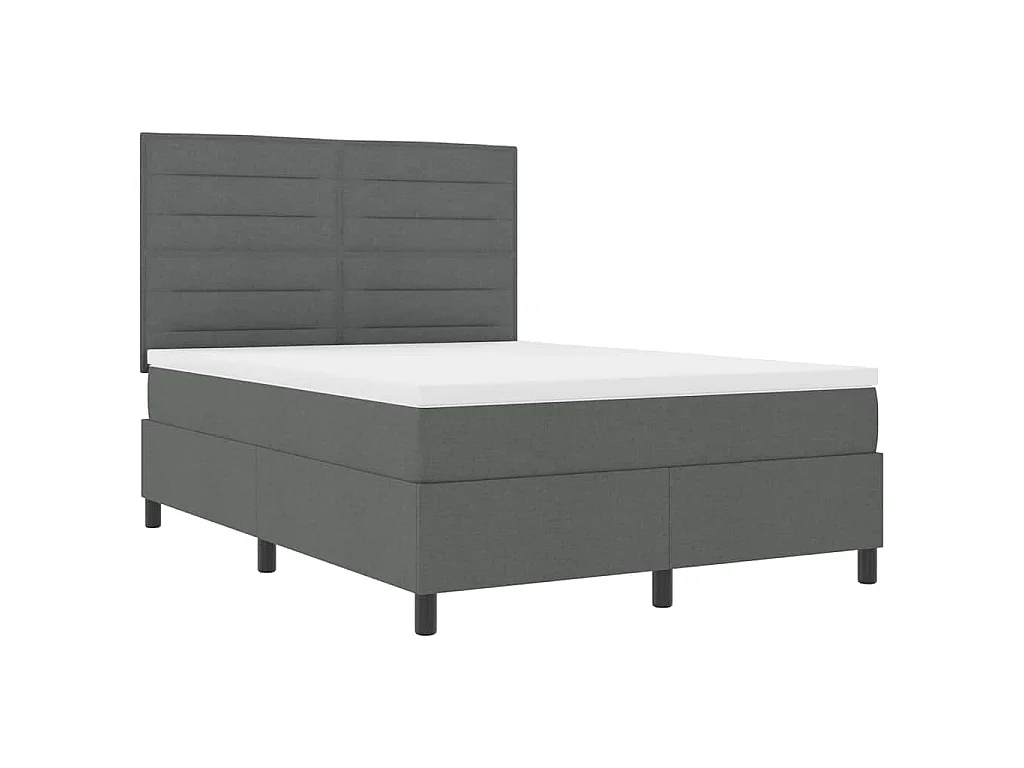 Boxspringbed met matras Donkergrijs 160 x 200 cm Stof