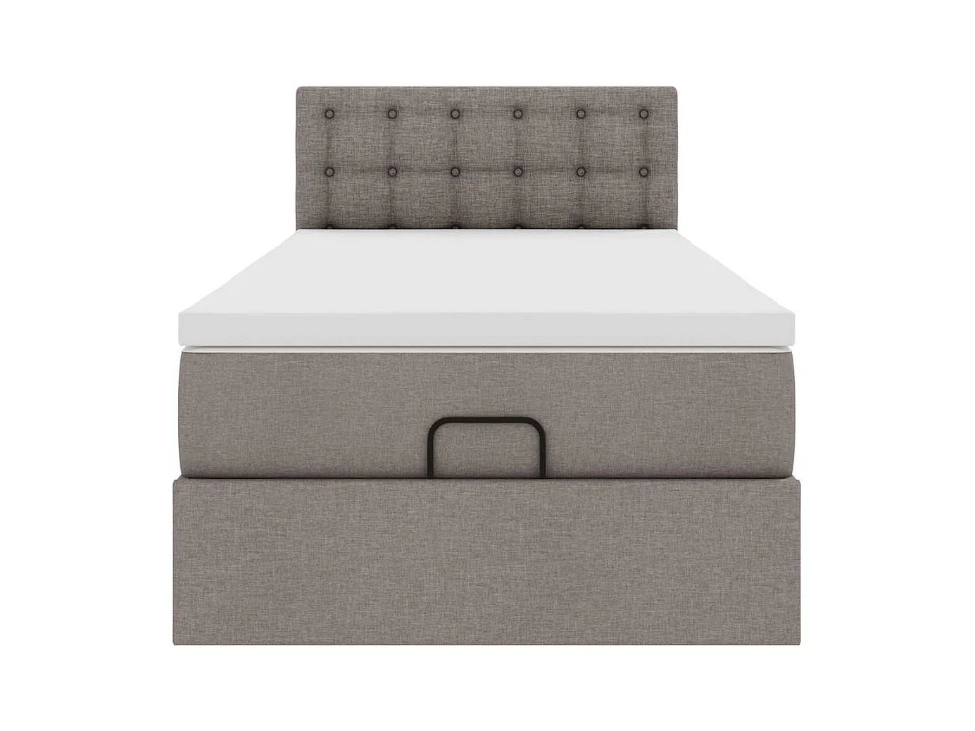 Lit ottoman avec matelas et LED taupe 90x200 cm tissu