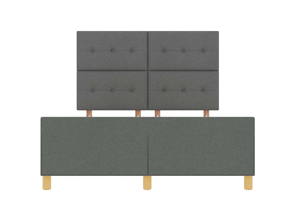 Cadre de lit avec tête de lit Gris foncé 140 x 190 cm tissu
