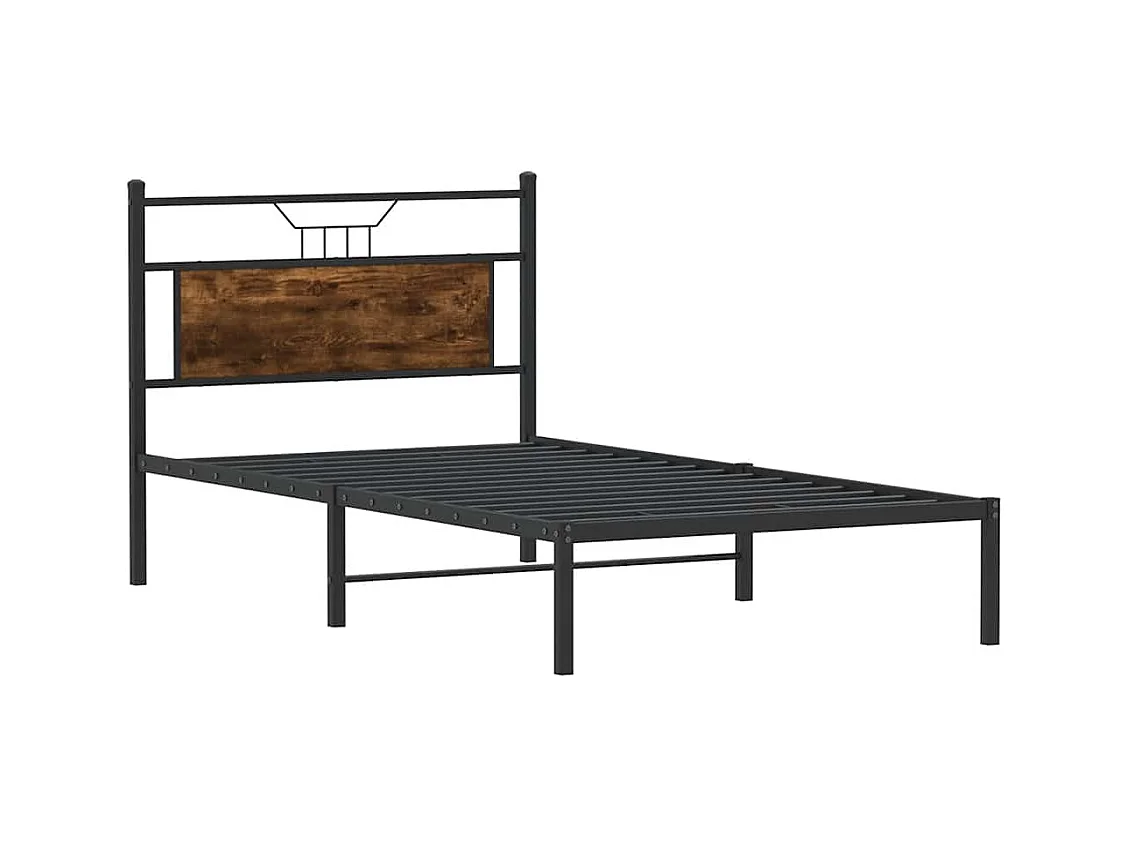 Bettgestell ohne Matratze Räuchereiche 100x200 cm Holzwerkstoff