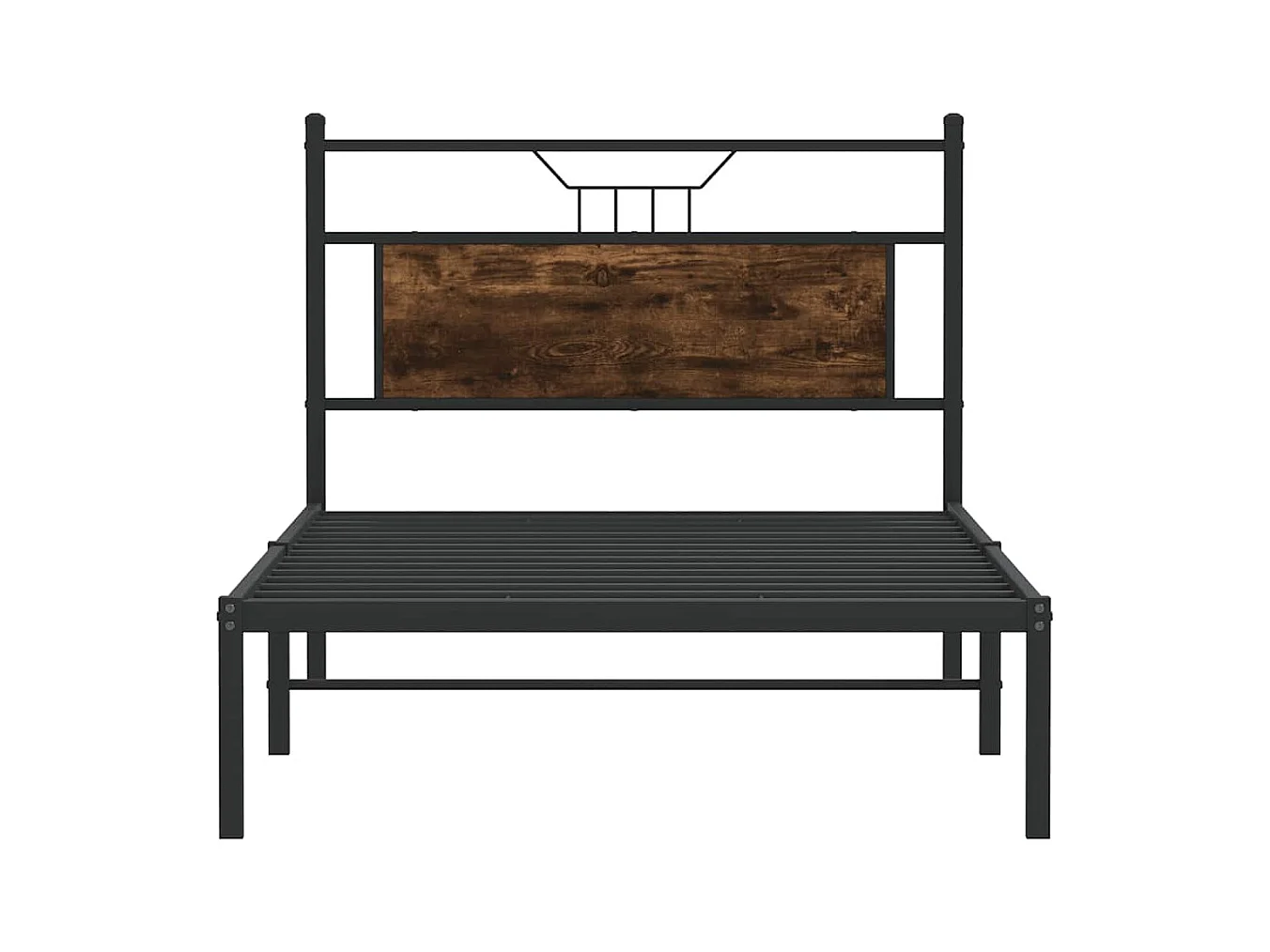 Bettgestell ohne Matratze Räuchereiche 100x200 cm Holzwerkstoff