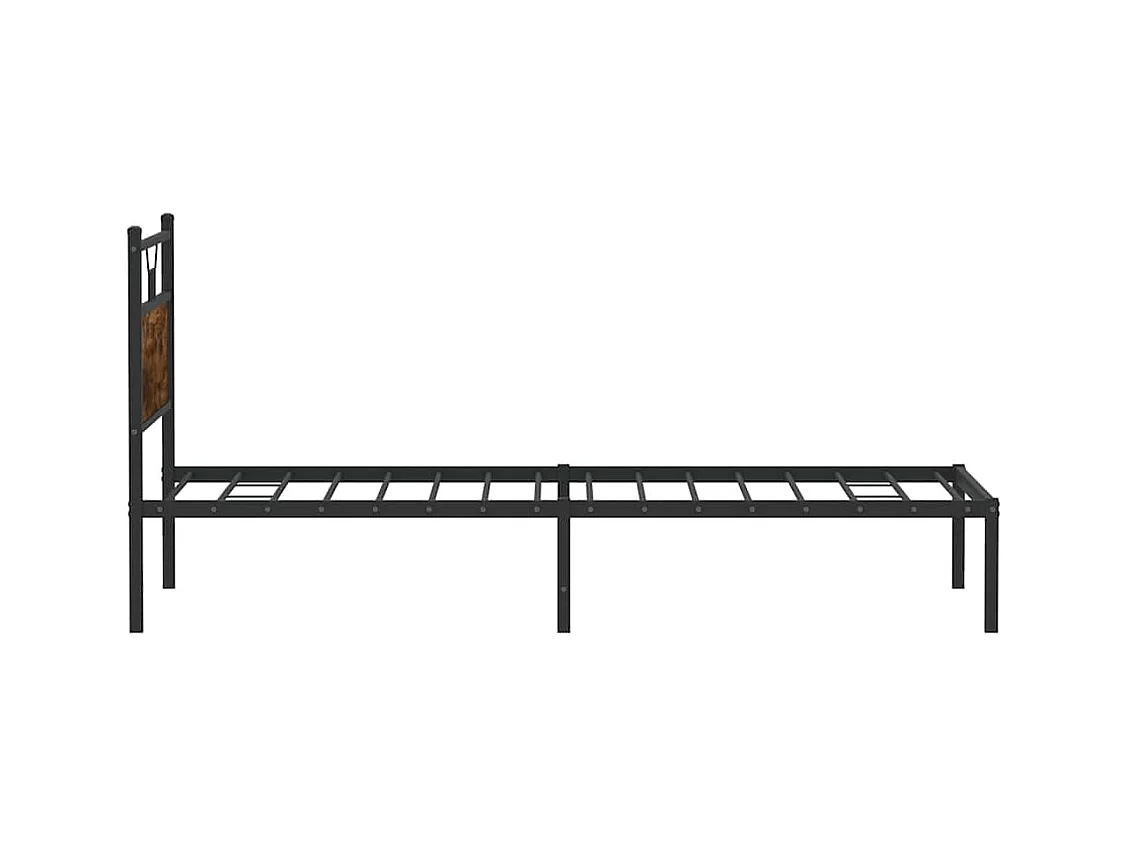 Bettgestell ohne Matratze Räuchereiche 100x200 cm Holzwerkstoff