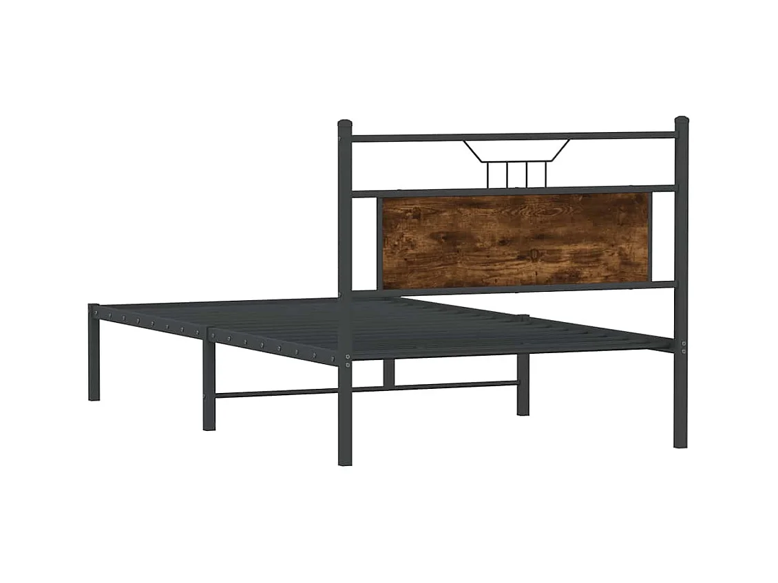 Bettgestell ohne Matratze Räuchereiche 100x200 cm Holzwerkstoff