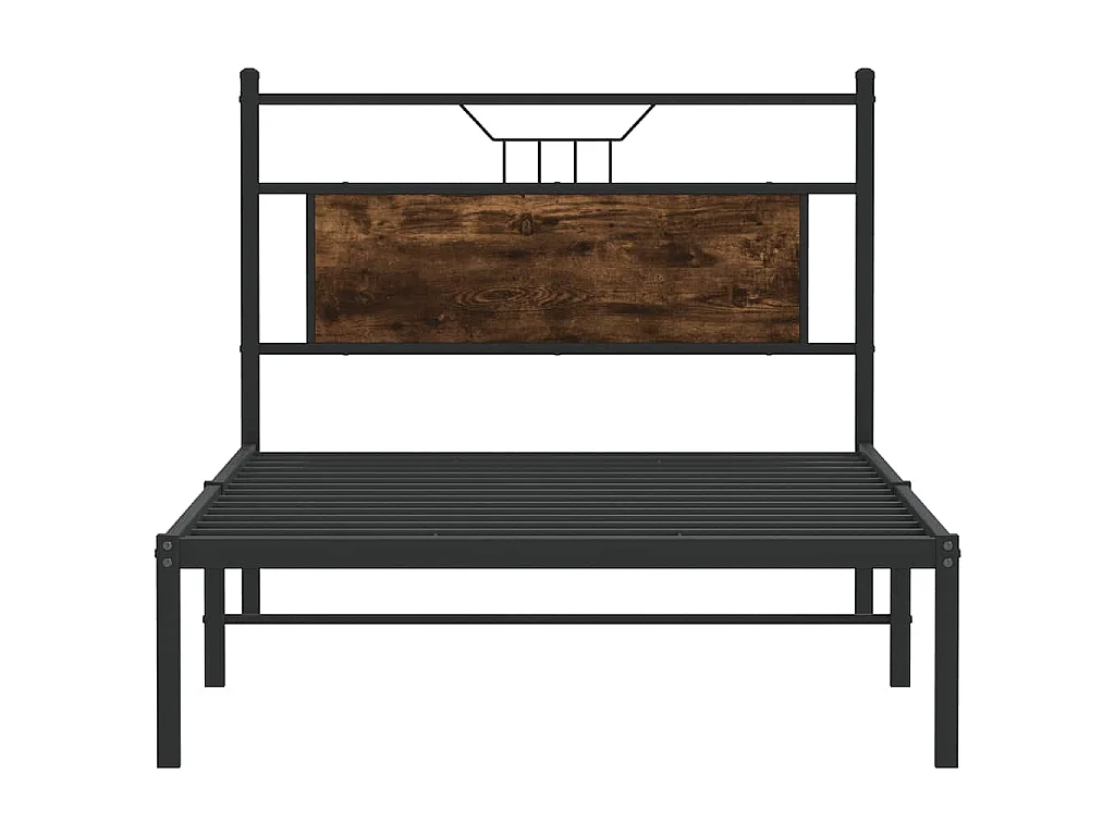 Estrutura cama s/ colchão derivados de madeira carvalho fumado
