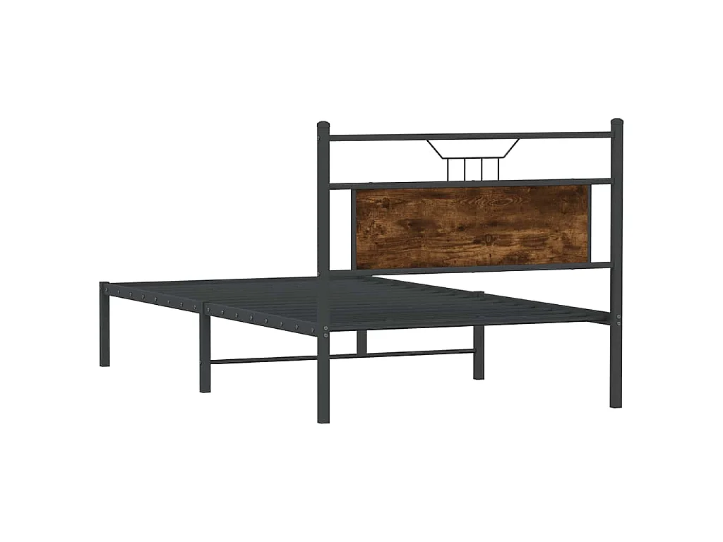 Estrutura cama s/ colchão derivados de madeira carvalho fumado